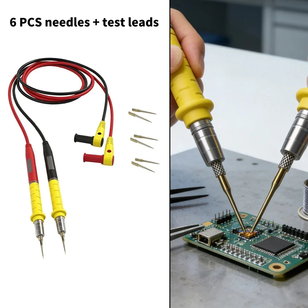 Multimeter Test Leads & Probe Pen – Gold-Plated Silicone Wire