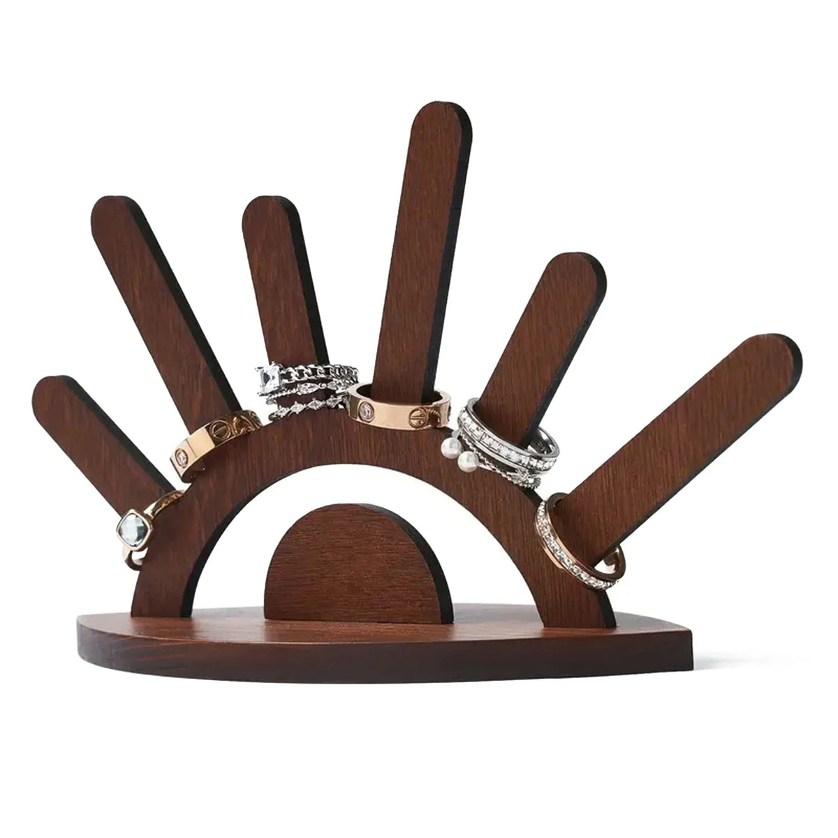 Handcrafted Wooden Jewelry Display Stand & Ring Holder