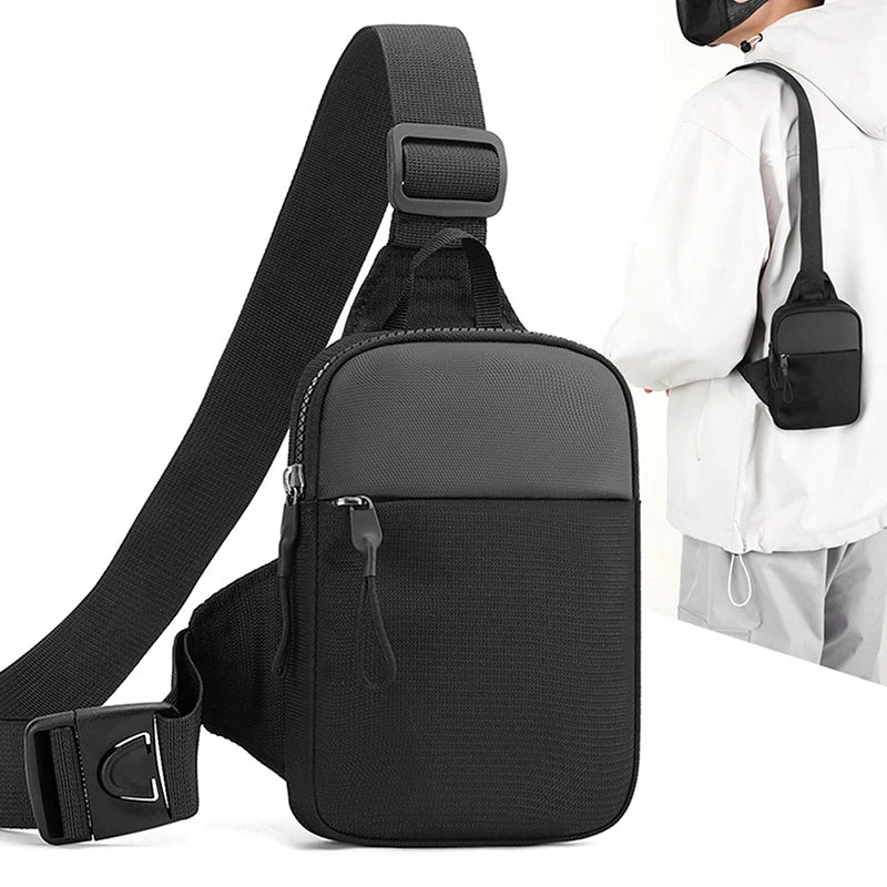 Men's Canvas Mini Chest Bag – Crossbody Sling Shoulder Bag