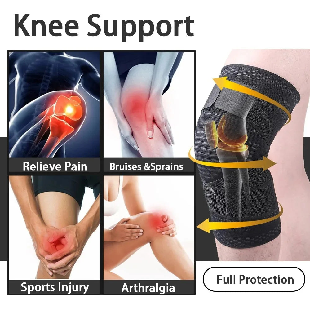 Compression Knee Sleeve with Bandage for Sports & Fitness