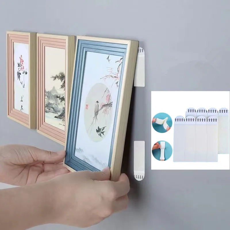 Punch-Free Adhesive Wall Mounting Strips for Frames & Posters