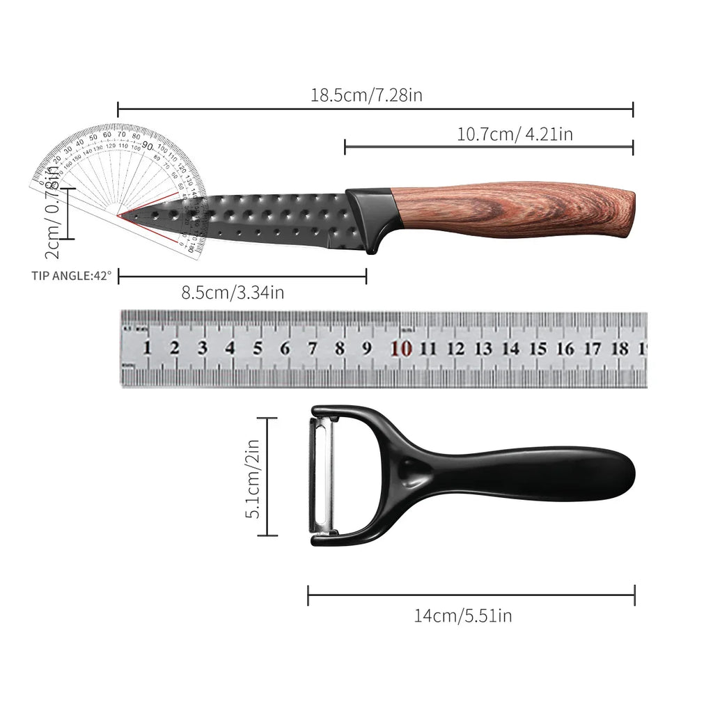 2-Piece Stainless Steel Paring & Fruit Knife Set | Non-Stick