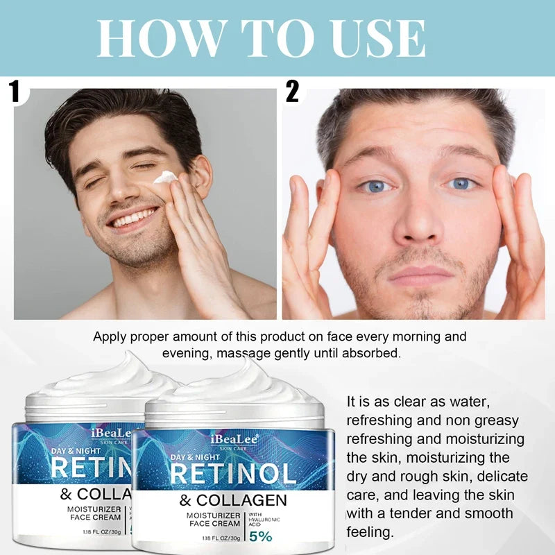 BIOAOUA Retinol Collagen Face Cream for Men – Anti-Wrinkle