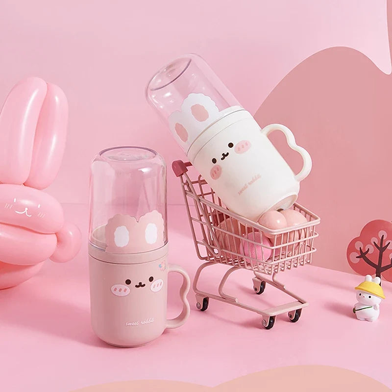 Kids Cartoon Mouthwash Cup & Toothbrush Holder | Travel Set