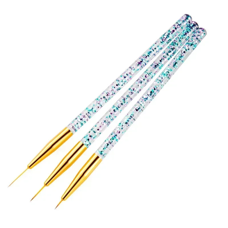 3Pcs Ultra-Thin Nail Art Liner Brush Set | Stripe & UV Gel