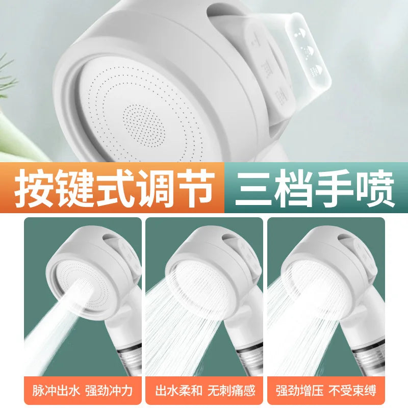 3-Mode Handheld Shower Head with Filter | High Pressure & Water Saving
