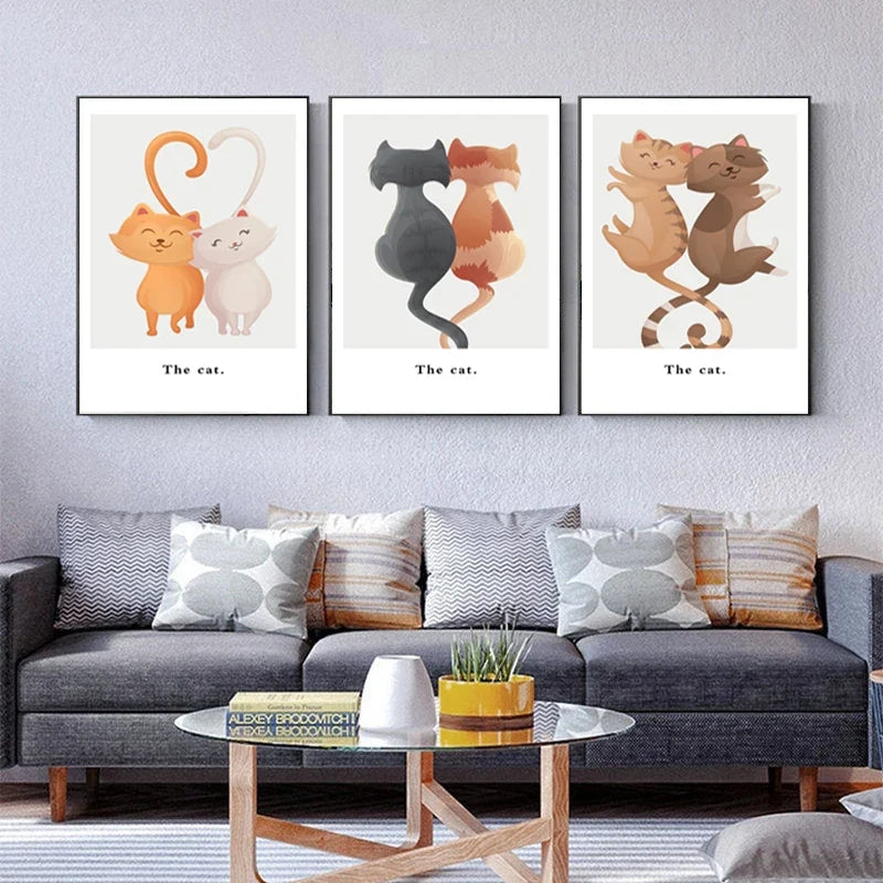 Funny Cute Cat Canvas Wall Art | Unframed Home Decor Poster