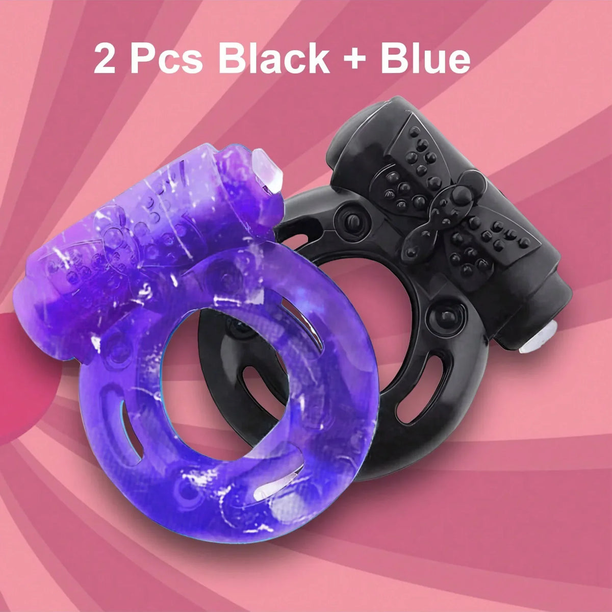 Vibrating Couples Ring Set | Butterfly Crystal Design 2pcs