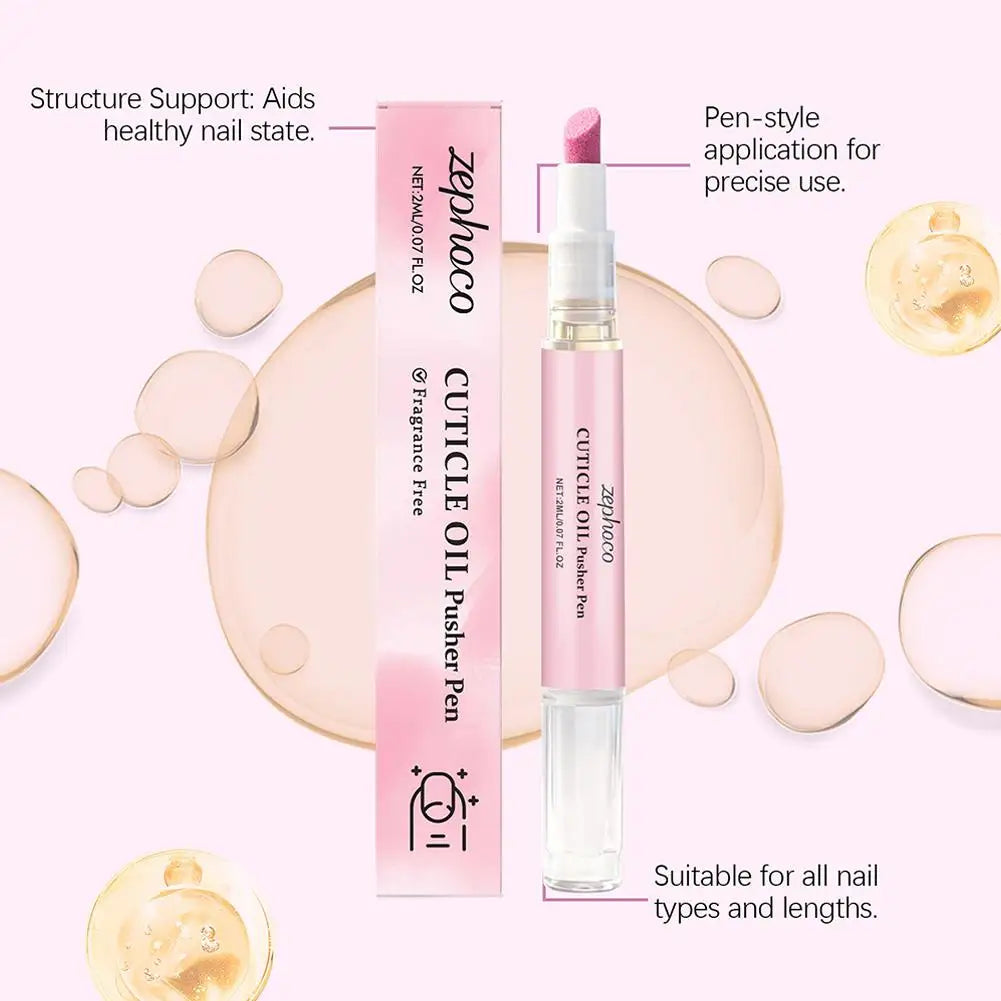 2-in-1 Cuticle Oil Pusher Pen – Nail Care for Dry Nails