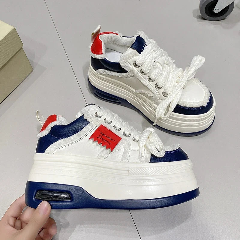 UXST Women Platform Sneakers – Lace-Up Skate Shoes