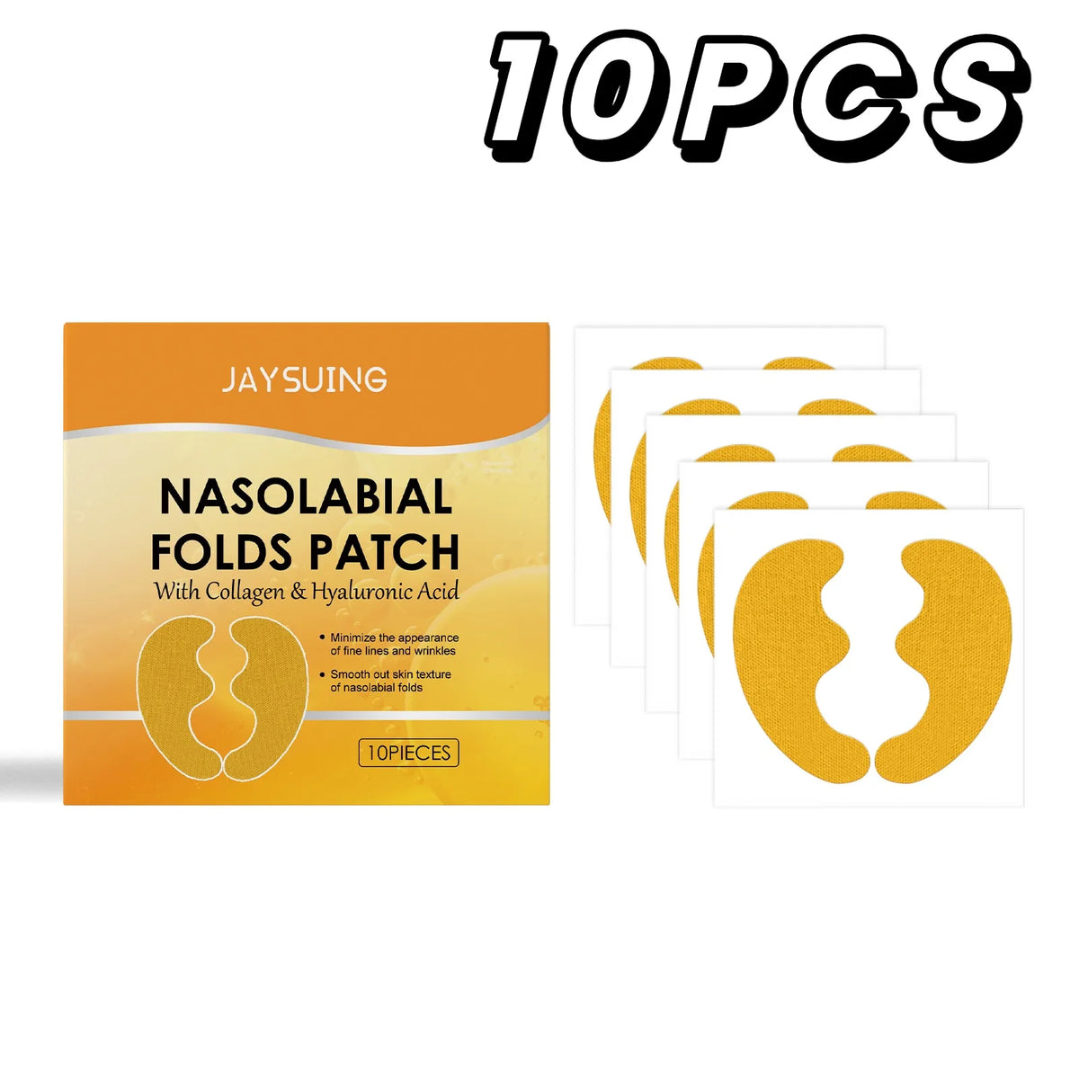 Hyaluronic Acid Nasolabial Fold Patches – Hydrogel Anti-Aging