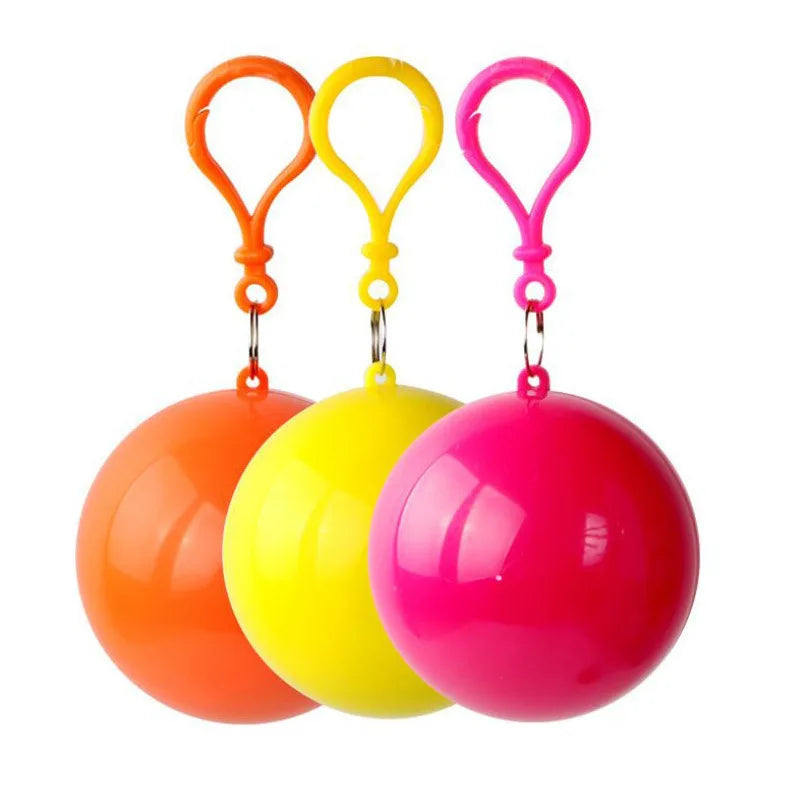 Portable Disposable Raincoat Keychain Ball | Travel Poncho