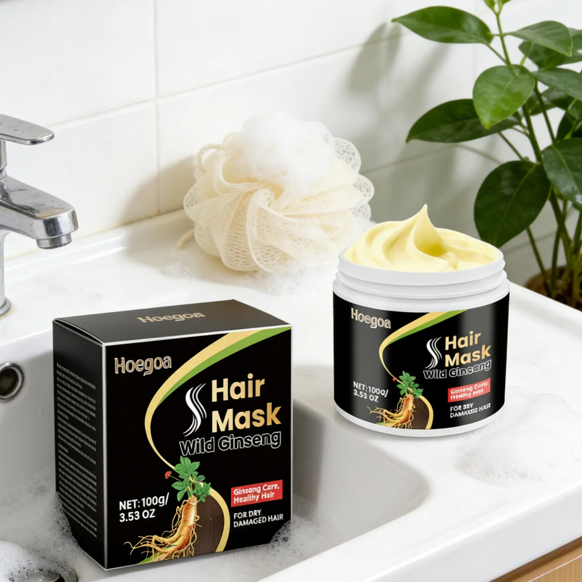 Hoegoa Wild Ginseng Deep Conditioning Hair Repair Mask 100g