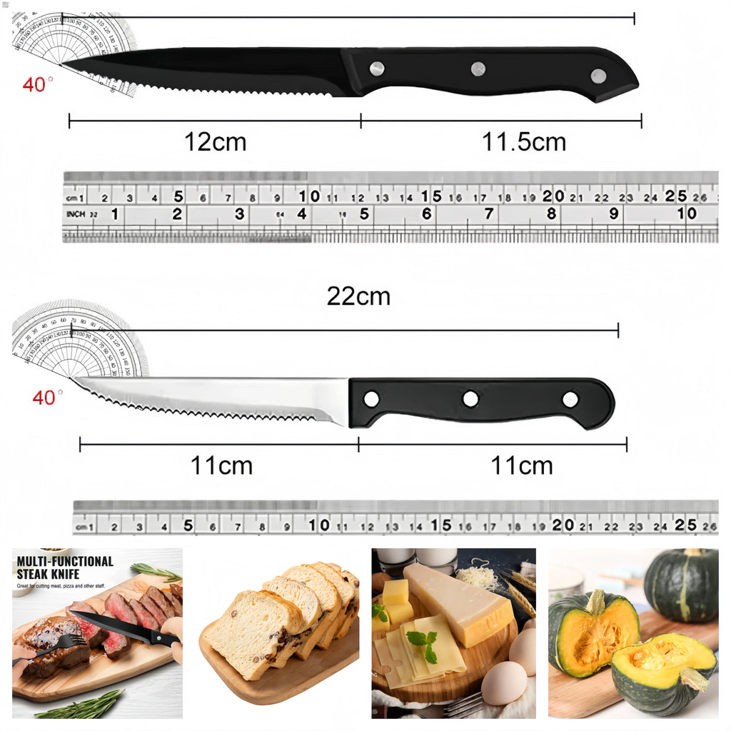 Steak Knives Set 1–12 Pc | Serrated Stainless Steel Dinner Knife