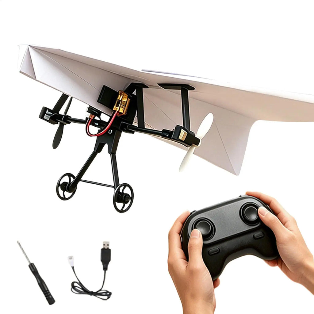 RC Paper Airplane DIY Aircraft Toys Electric Remote Control Plane
