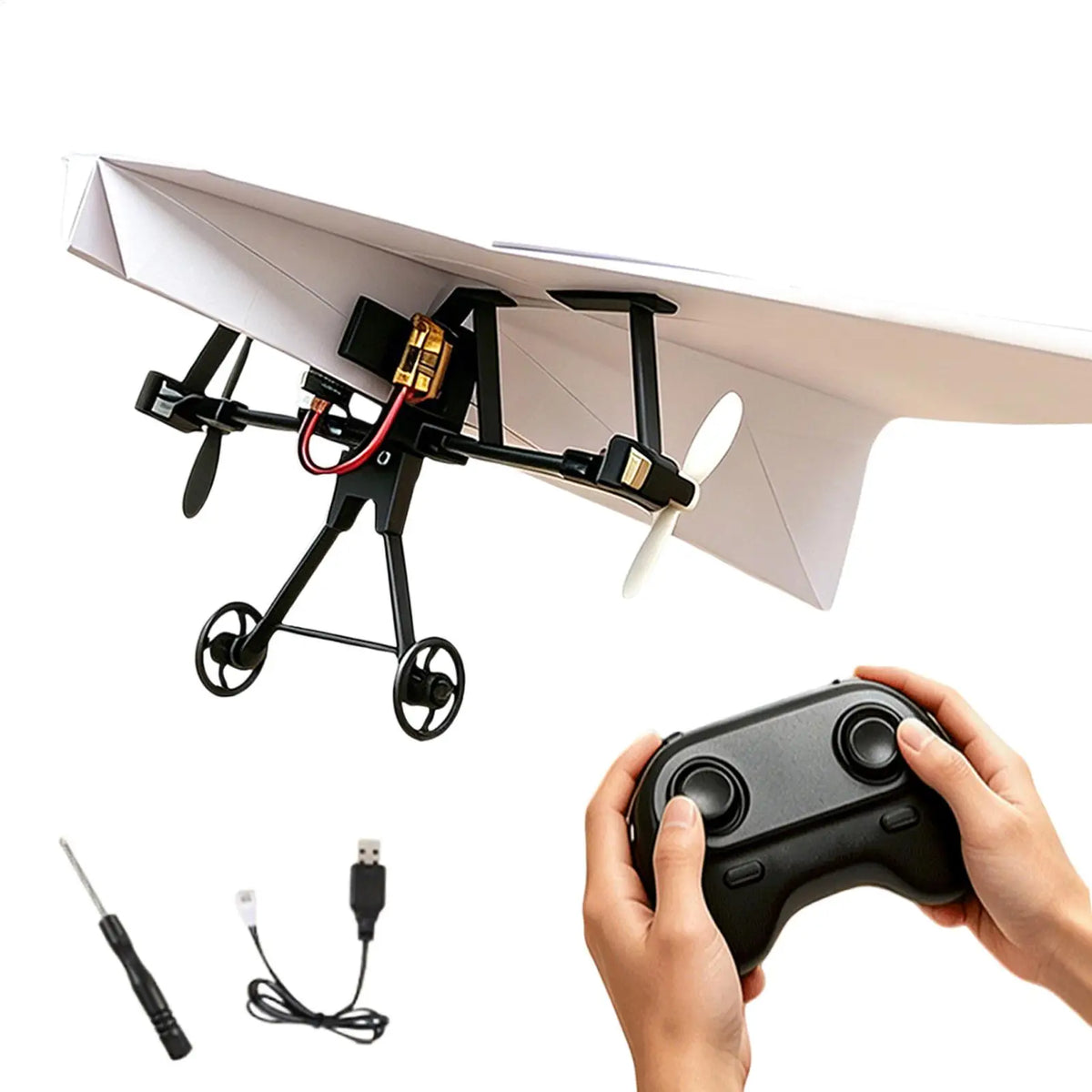 RC Paper Airplane DIY Aircraft Toys Electric Remote Control Plane