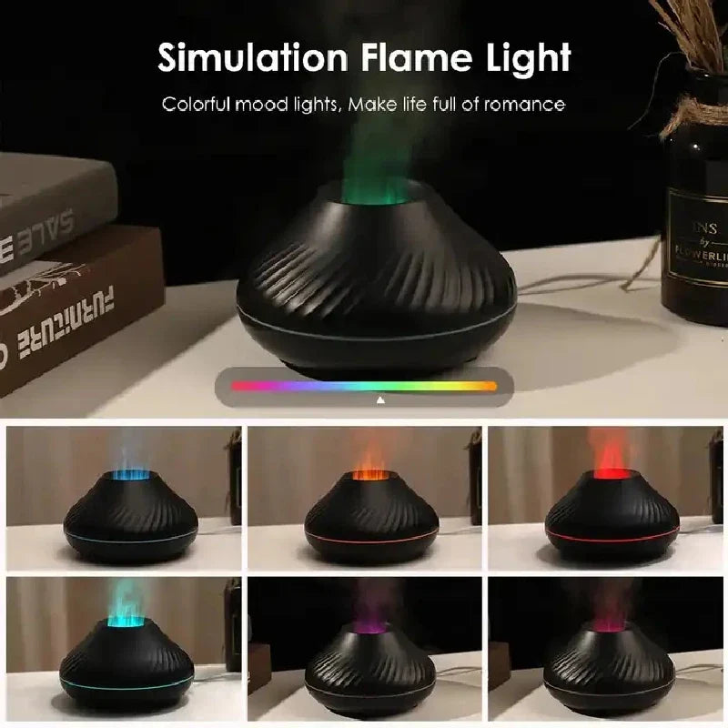 Flame Aroma Diffuser Humidifier – 7 Color LED Night Light