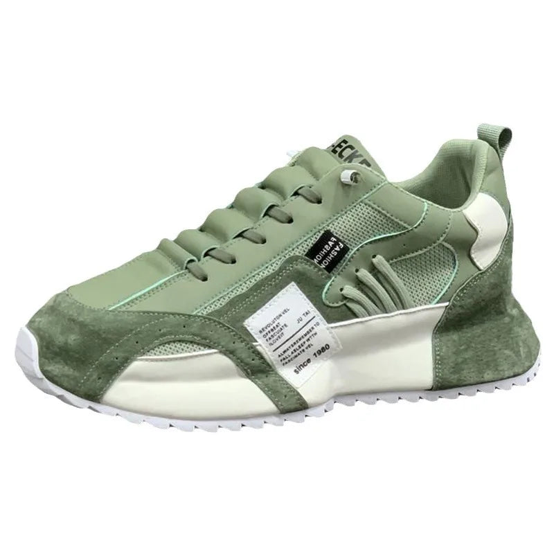 Lorilury Men's Platform Sneakers Lace-Up Sport Shoes Plus Size