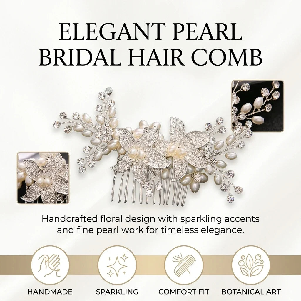 Pearl Rhinestone Bridal Hair Comb | Vintage Wedding Accessory