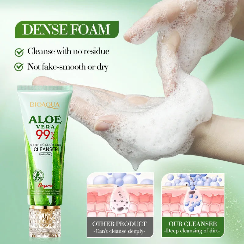 BIOAOUA Aloe Vera Facial Cleanser 100g – Foam Face Wash