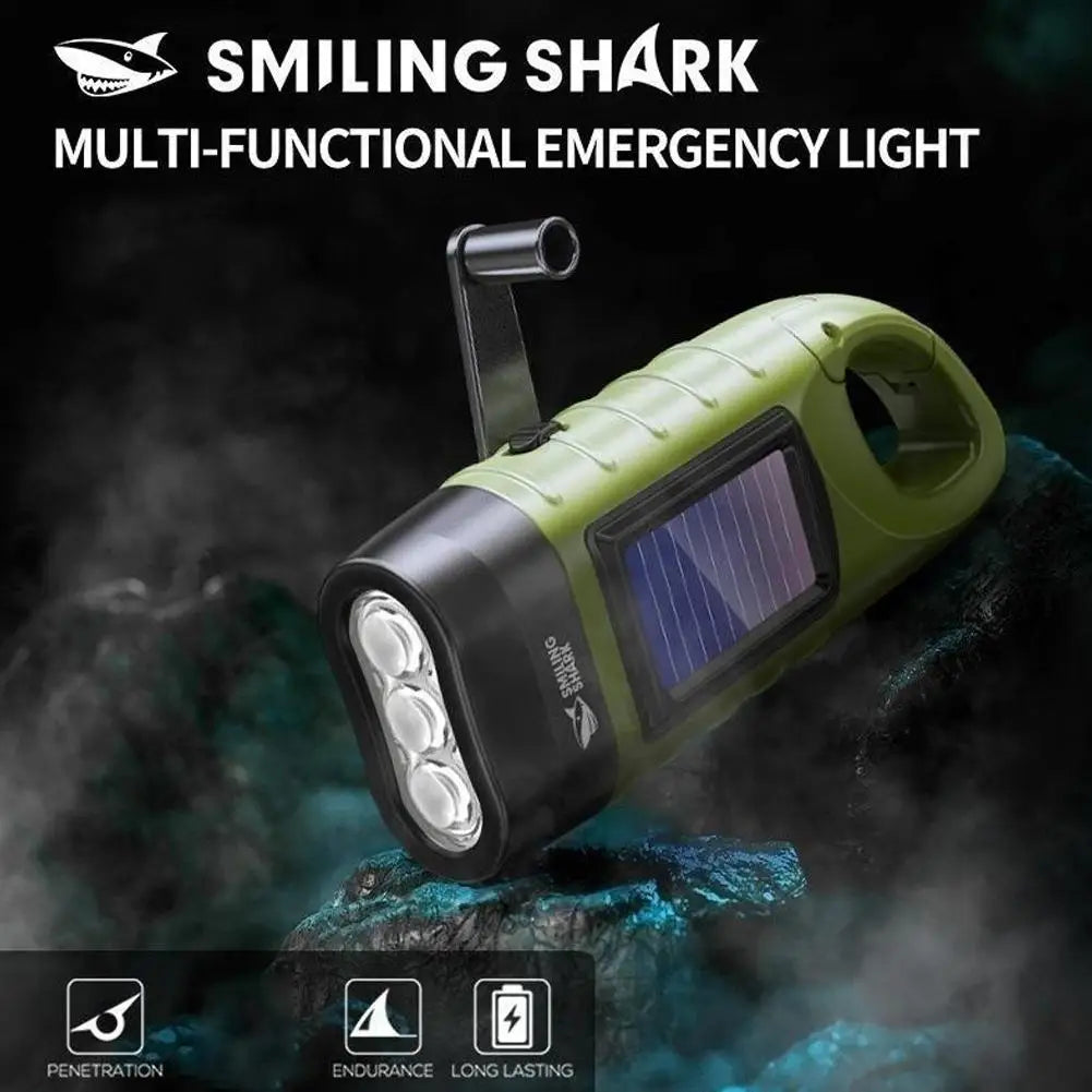 Solar Hand Crank LED Flashlight – Emergency Camping Lamp