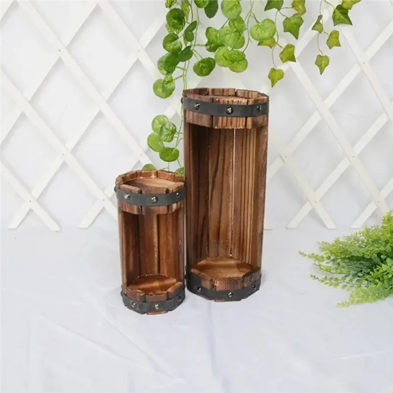 Y51A-Wood Flower Pots Wedding Decoration Carbonized Antiseptic Wood