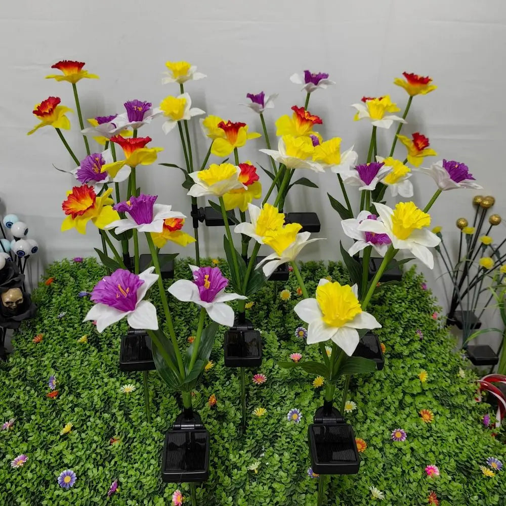 Solar Narcissus Flower Stake Lights – IP65 Waterproof Garden