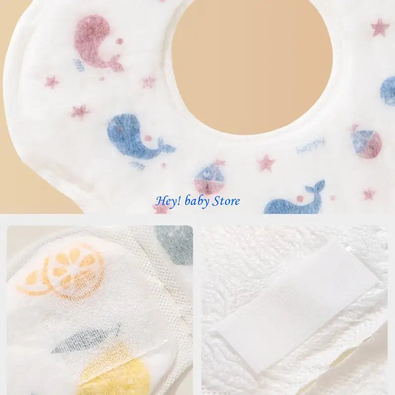 20-Pack Disposable Baby Bibs | Absorbent Cotton Drool Bibs