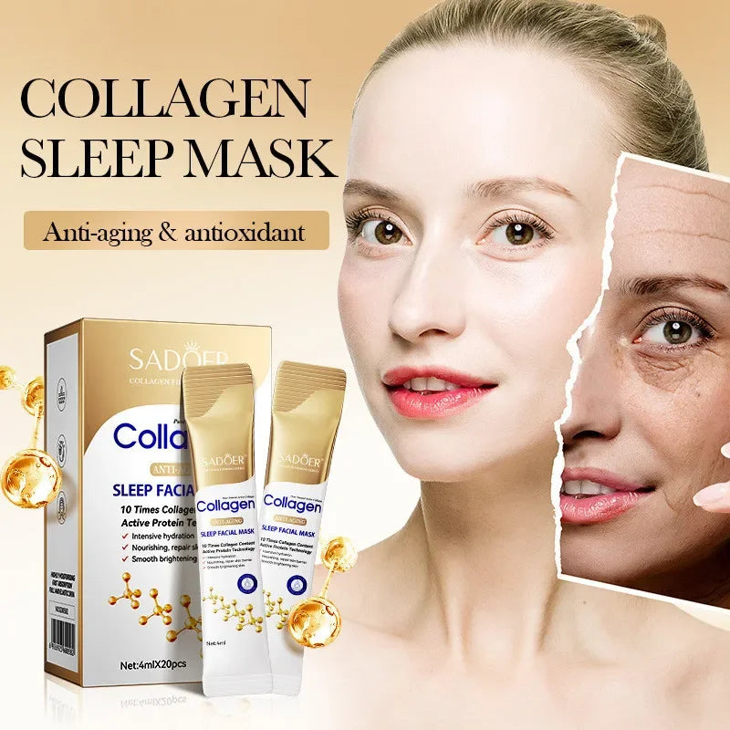 SADOER Collagen Sleeping Face Mask 30pcs – Hydrate & Firm
