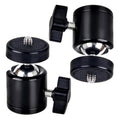 1/4" Hot Shoe Ball Head Mount Adapter for DSLR & Action Cameras