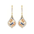 Huitan Flower Drop Earrings – Cubic Zirconia Women's Jewelry