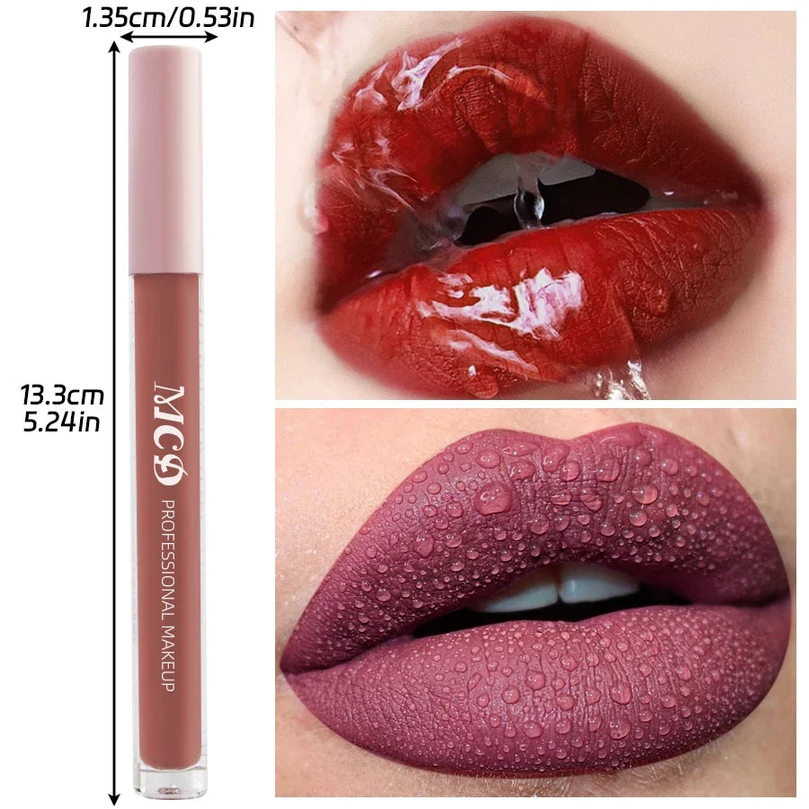 MCD Dark Brown Matte Velvet Liquid Lipstick – Waterproof Lip Gloss