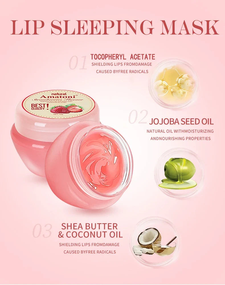 GUDU Sleeping Lip Mask Gift Set – 6×10g Moisturizing Lip Balm