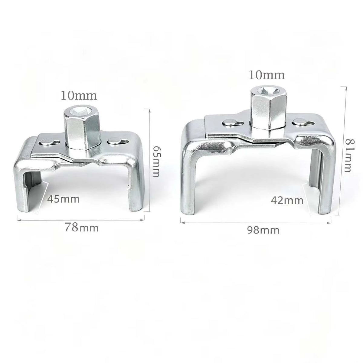 Adjustable 2-Jaw Oil Filter Wrench 3/8" Drive – 2pc Set
