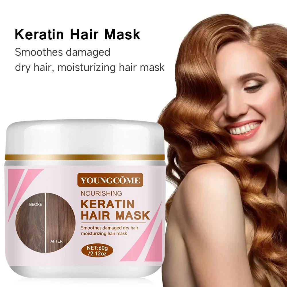 REAROYA Keratin Collagen Hair Mask – Repair Frizzy Dry Hair