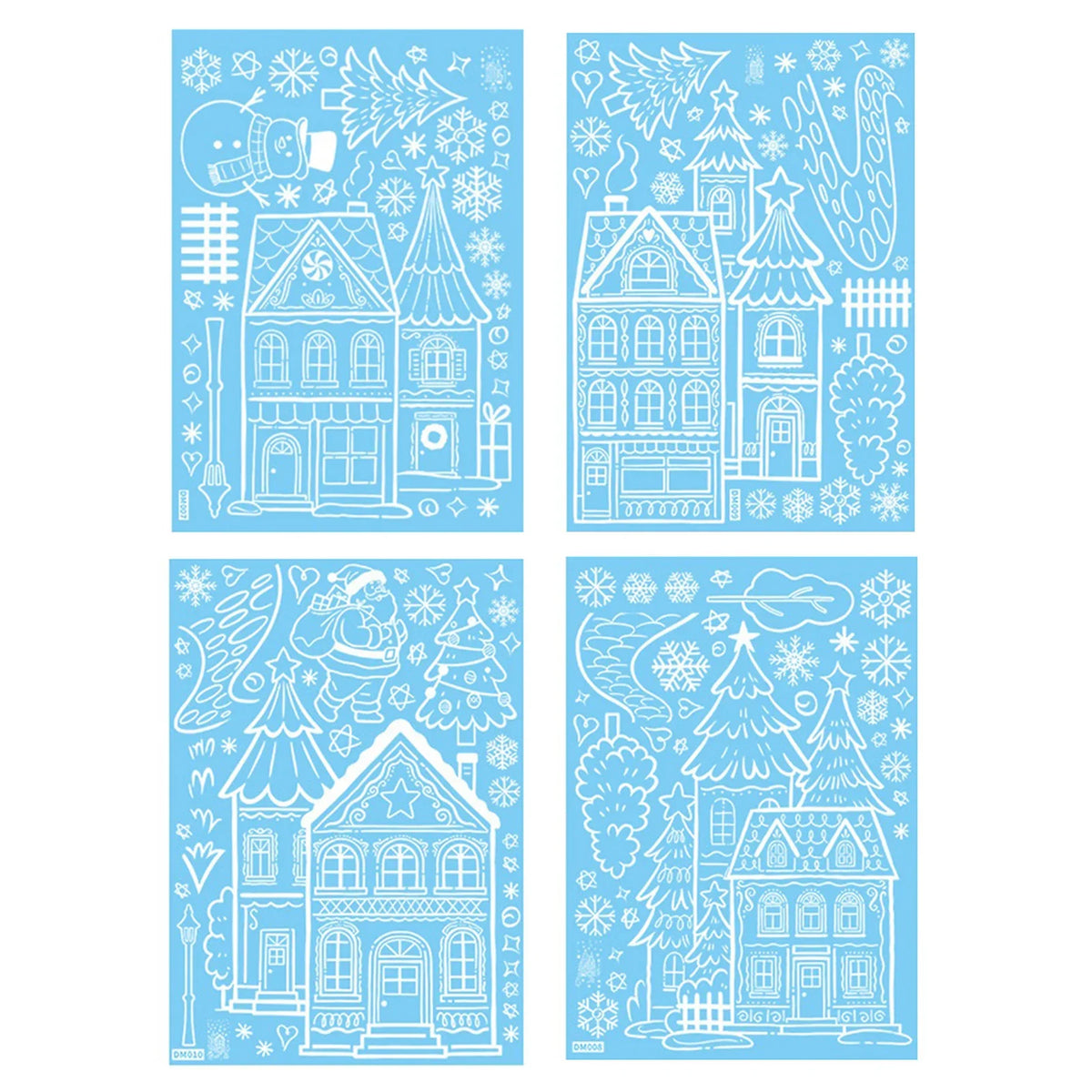 Snowman Christmas Window Clings & Removable Xmas Wall Decals