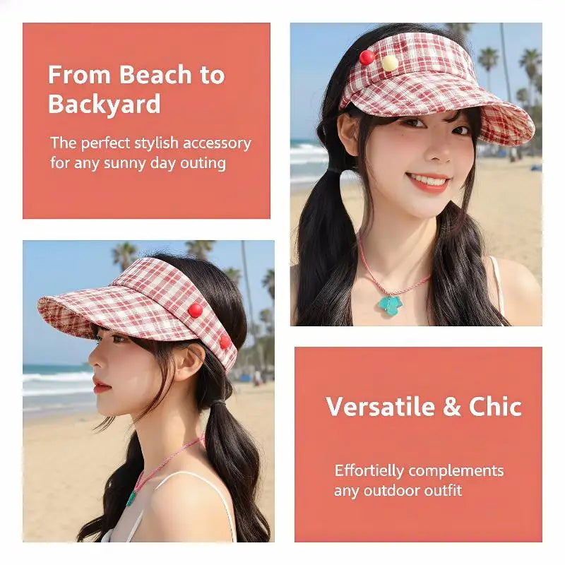 Women's Adjustable UV Sun Visor Hat – Knit Cap 6 Colors