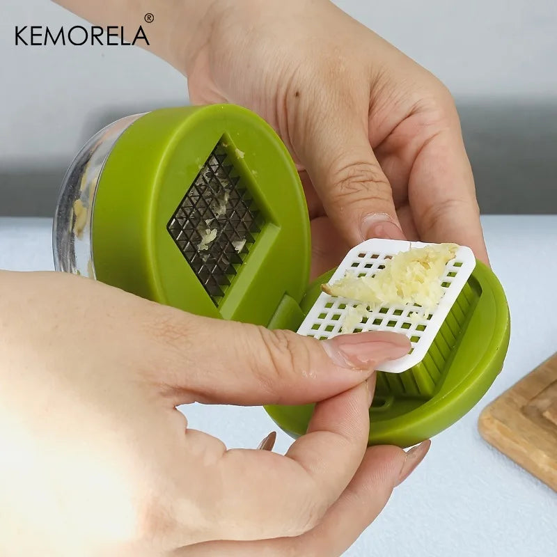 KEMORELA Mini Garlic Press Crusher – Handheld Ginger Masher