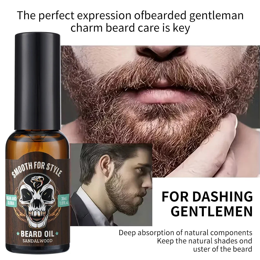 Sandalwood Beard Oil & Balm Set with Argan Oil – Softens & Hydrates