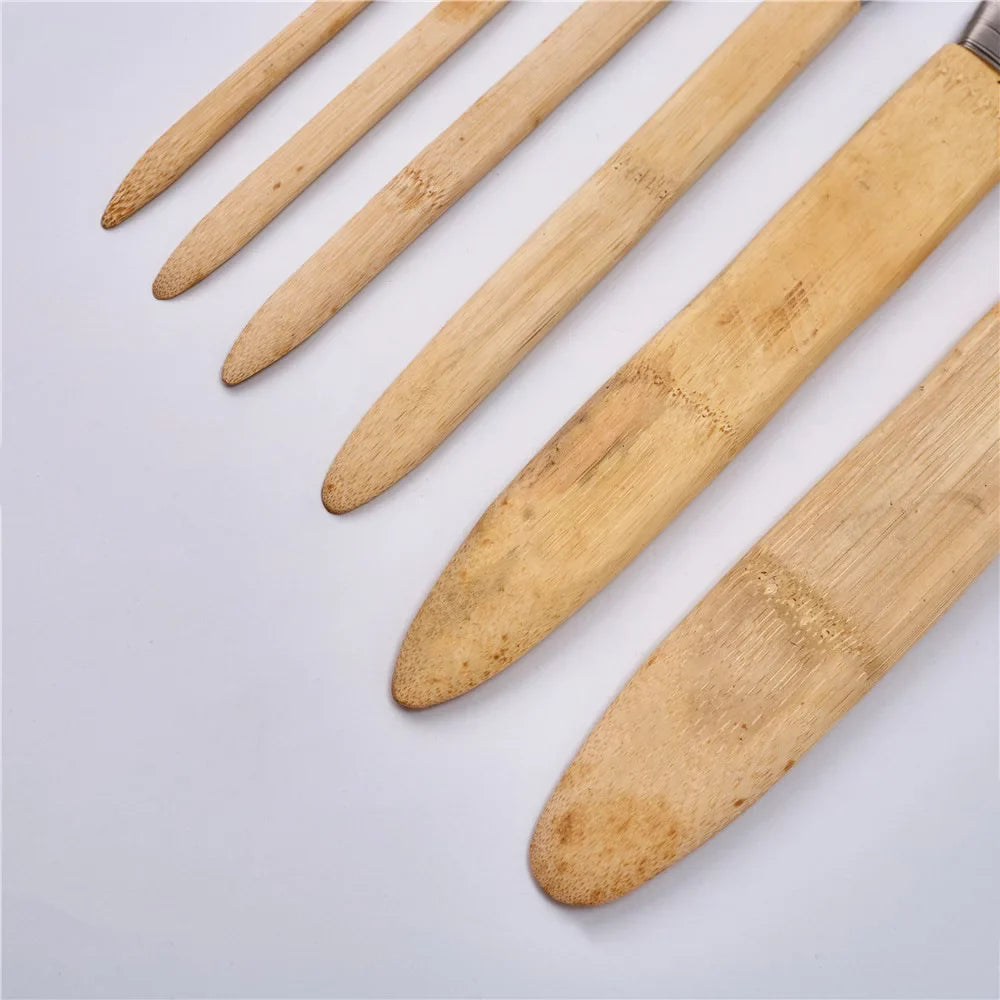 6-Piece Sawtooth Clay Texture Scraper Set | Bamboo Handle