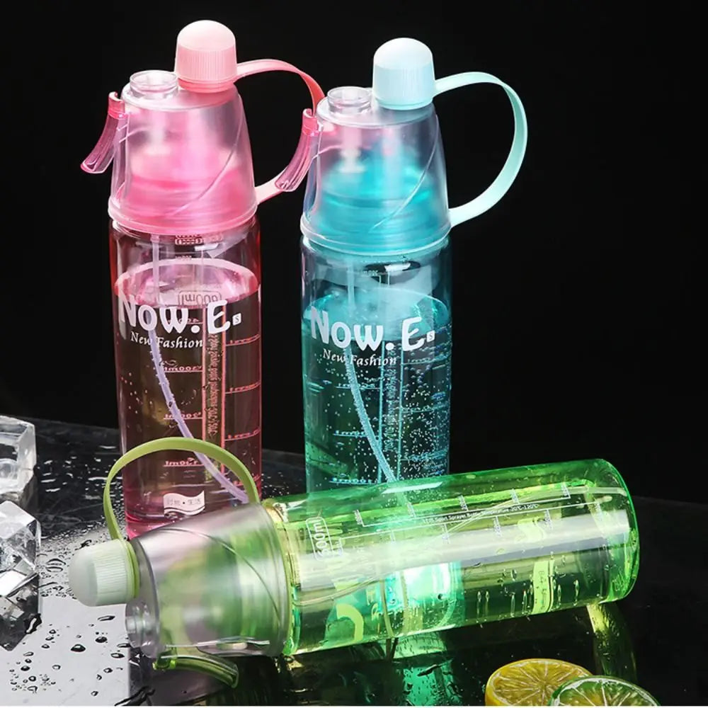 600ml Spray Water Bottle with Straw | Leak-Proof Sports Cup