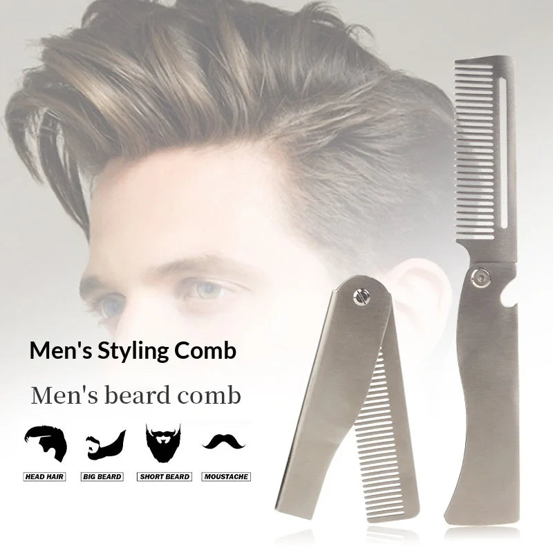 Men's Retro Folding Stainless Steel Comb – Portable Styling