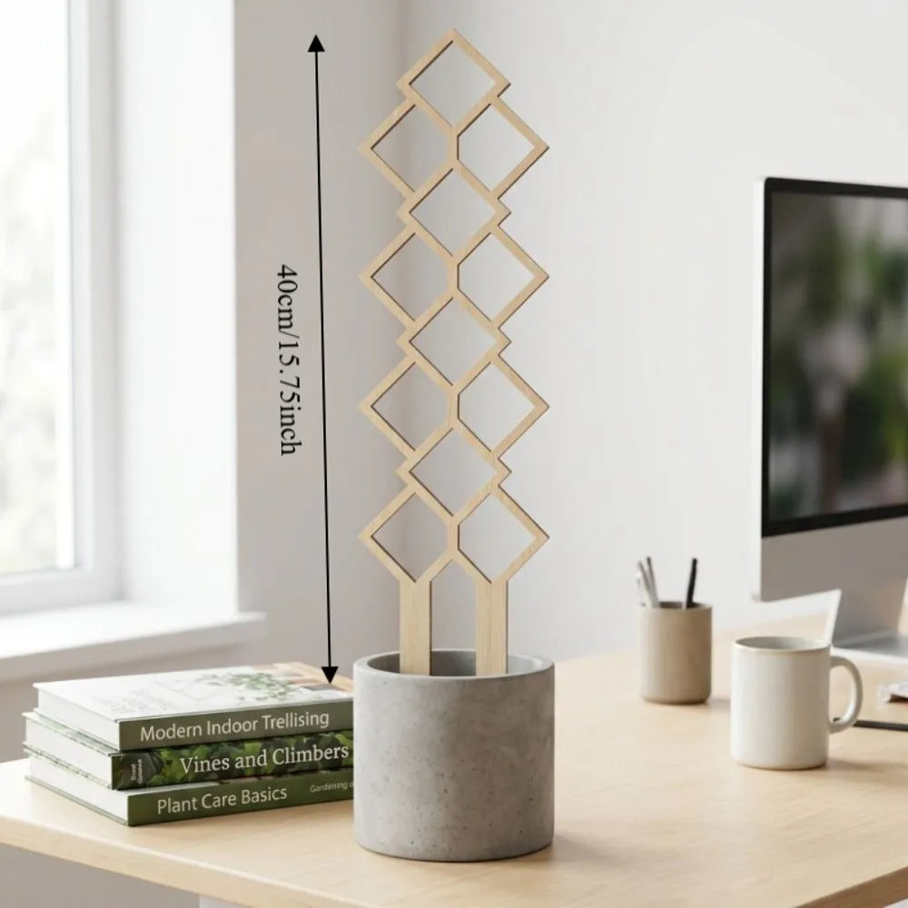Wooden Plant Trellis | Geometric Climbing Vine Support Frame