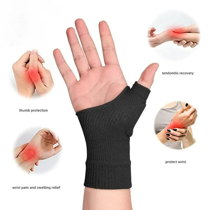 Breathable Wrist & Thumb Compression Gloves with Gel Pads