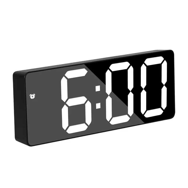 Digital Mirror Alarm Clock with LED Display & Thermometer