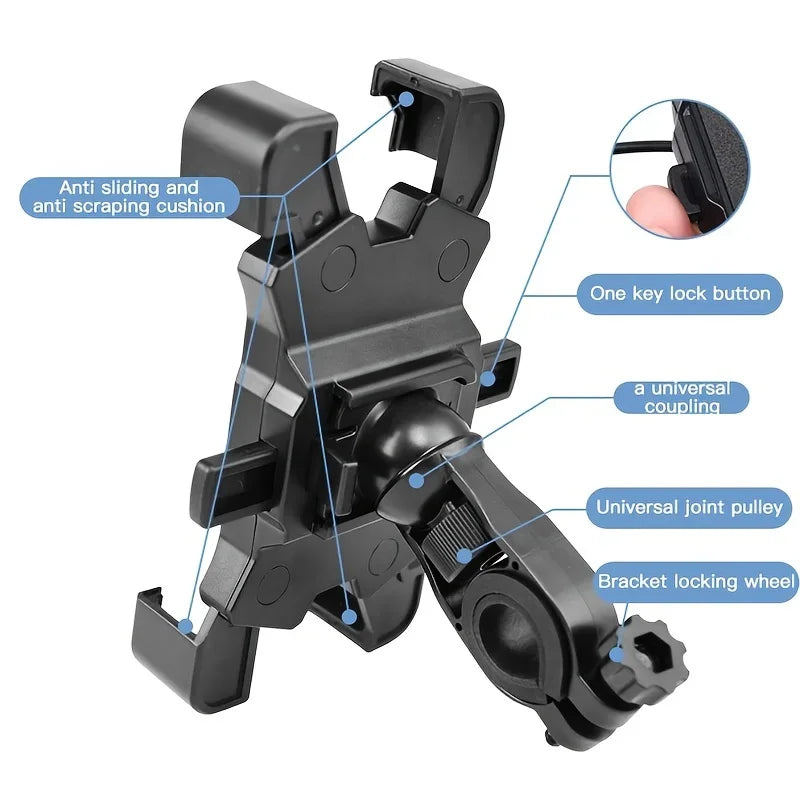 Universal Bike & Motorcycle Handlebar Phone Mount 4.8–6.8"