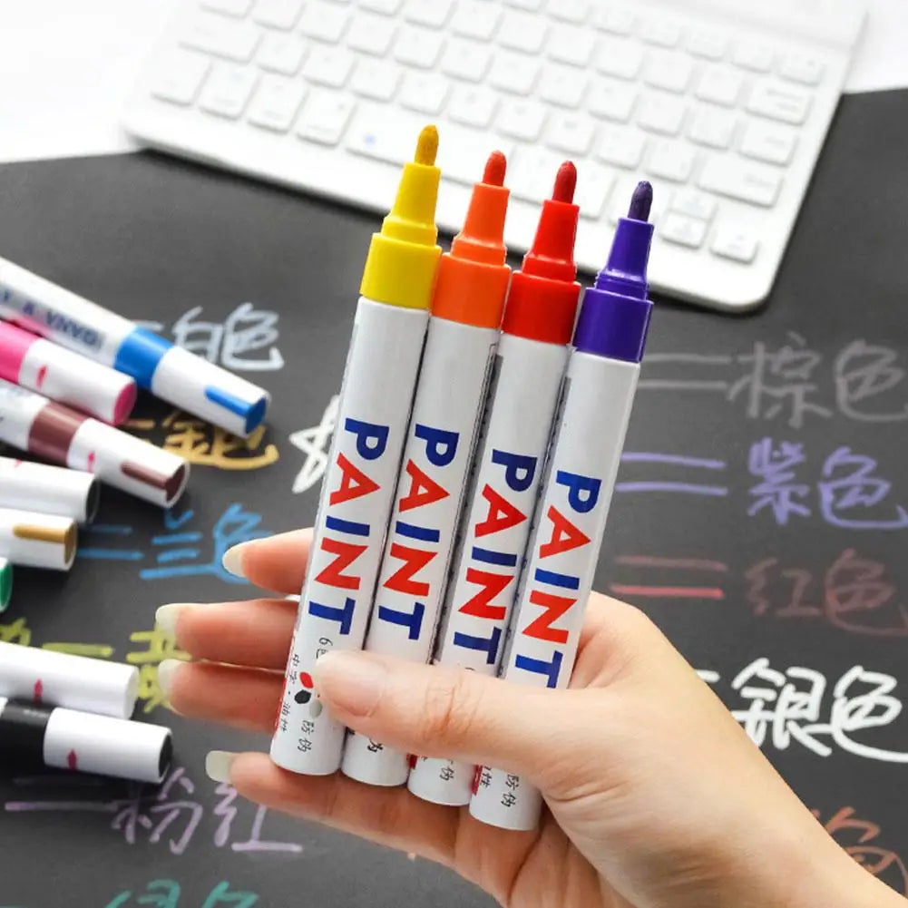 Waterproof Cars Wheel Tire Oily Mark Pen Auto Rubber Tyre Paint Cd