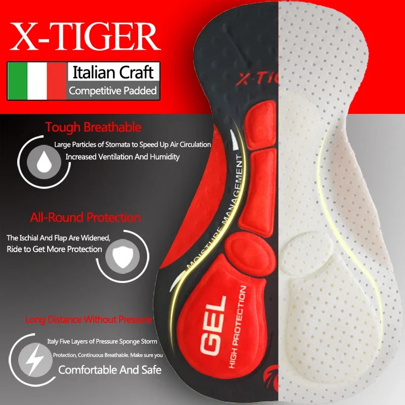 X-TIGER Men's Winter Thermal Cycling Tights – 5D Gel Pad