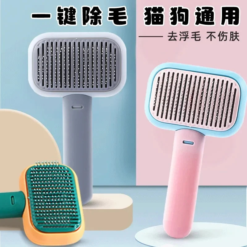 Pet Hair Remover Brush & Grooming Comb for Cats & Dogs