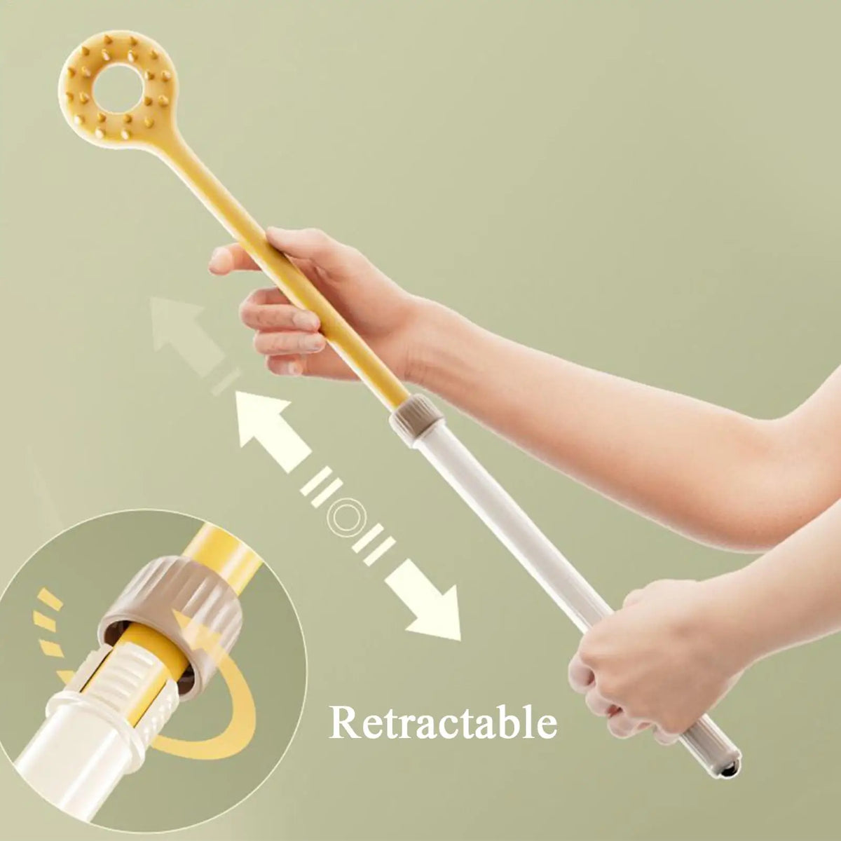 Retractable Double-Sided Back Scratcher & Shower Scrubber